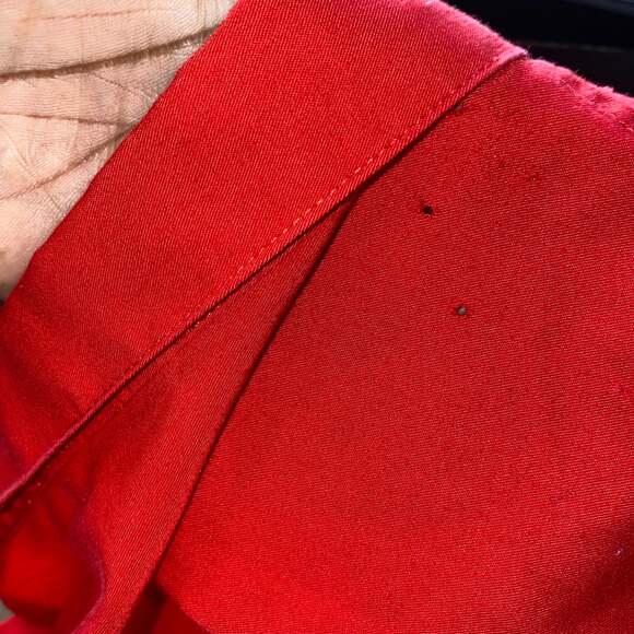 Lacoste Vintage Shirt Short Sleeve Button Down Chest pocket with logo red small - Picture 4 of 6